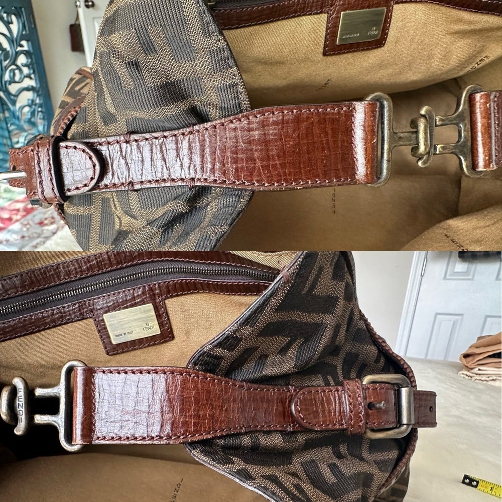 Fendi Zucca Brown Canvas Shoulder/Hand Bag - Picture 6 of 16